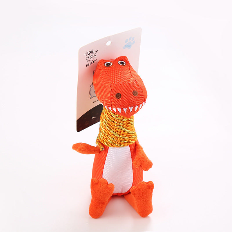 Jouet pour chien en peluche dinosaure avec son et fonction à mâcher
