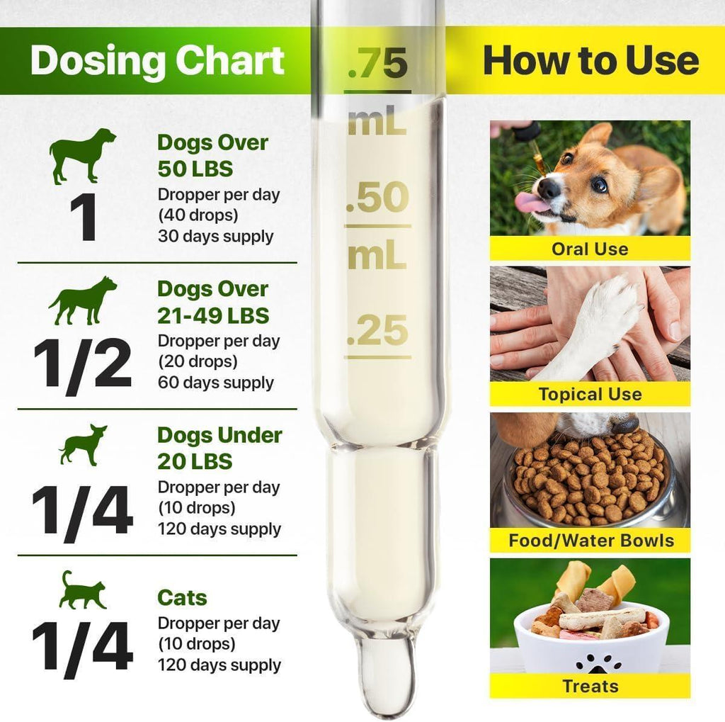 Huile de Chanvre et Saumon pour la Peau et le Pelage des Chiens, Santé Omega 3 6 9, Friandise Calmante 1 fl oz