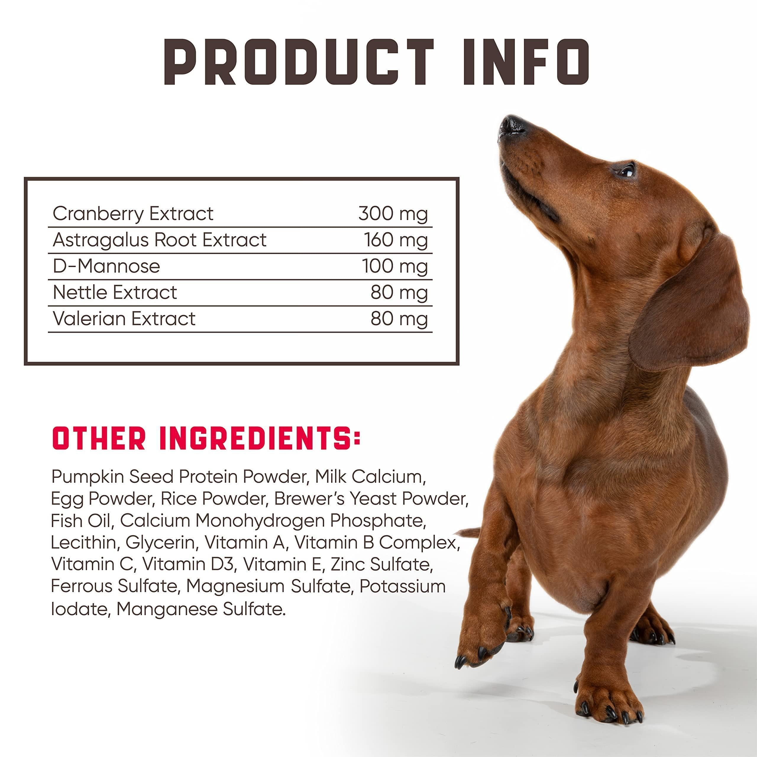 180 Pièces Cranberry Chews Complément de Canneberge pour Chiens Aide Naturelle pour les Voies Urinaires