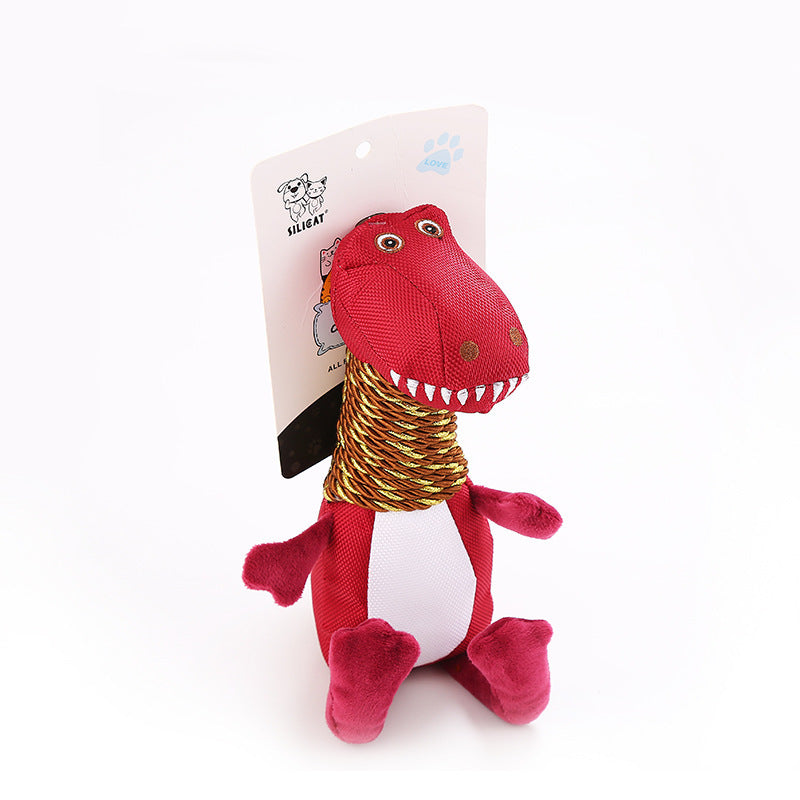Jouet pour chien en peluche dinosaure avec son et fonction à mâcher