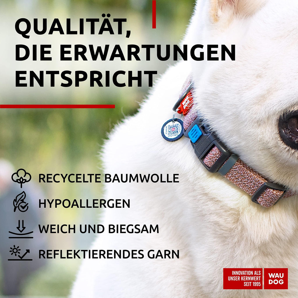 Collier pour Chien en Coton Réfléchissant Marron Écologique pour Grands Chiens 1423 pouces de Cou