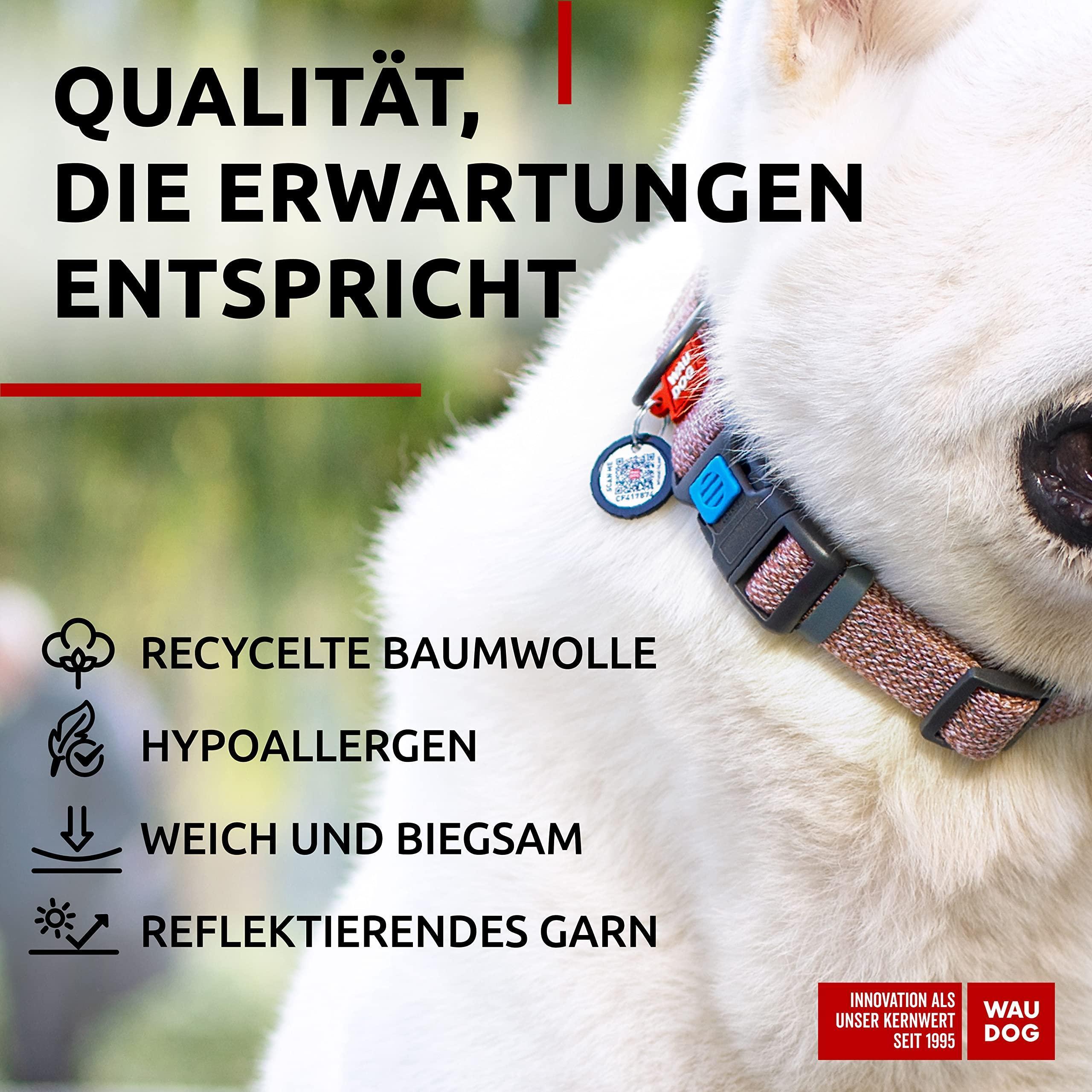 Collier pour Chien en Coton Réfléchissant Marron Écologique pour Grands Chiens 1423 pouces de Cou